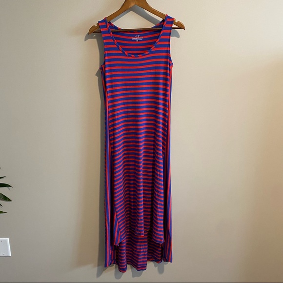 Vineyard Vines Red and Blue Striped Maxi Dress Size S - Picture 2 of 6